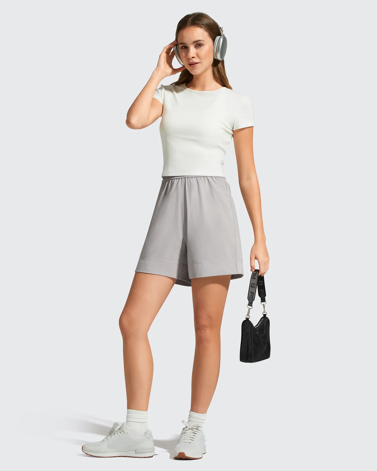 G4Free - Strowen Elastic Waist Wide Leg A Line Shorts 4'' -GF26E818A001F-XS