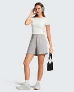 G4Free - Strowen Elastic Waist Wide Leg A Line Shorts 4'' -GF26E818A001F-XS
