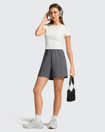 G4Free - Strowen Elastic Waist Wide Leg A Line Shorts 4'' -GF26E818A001F-XS