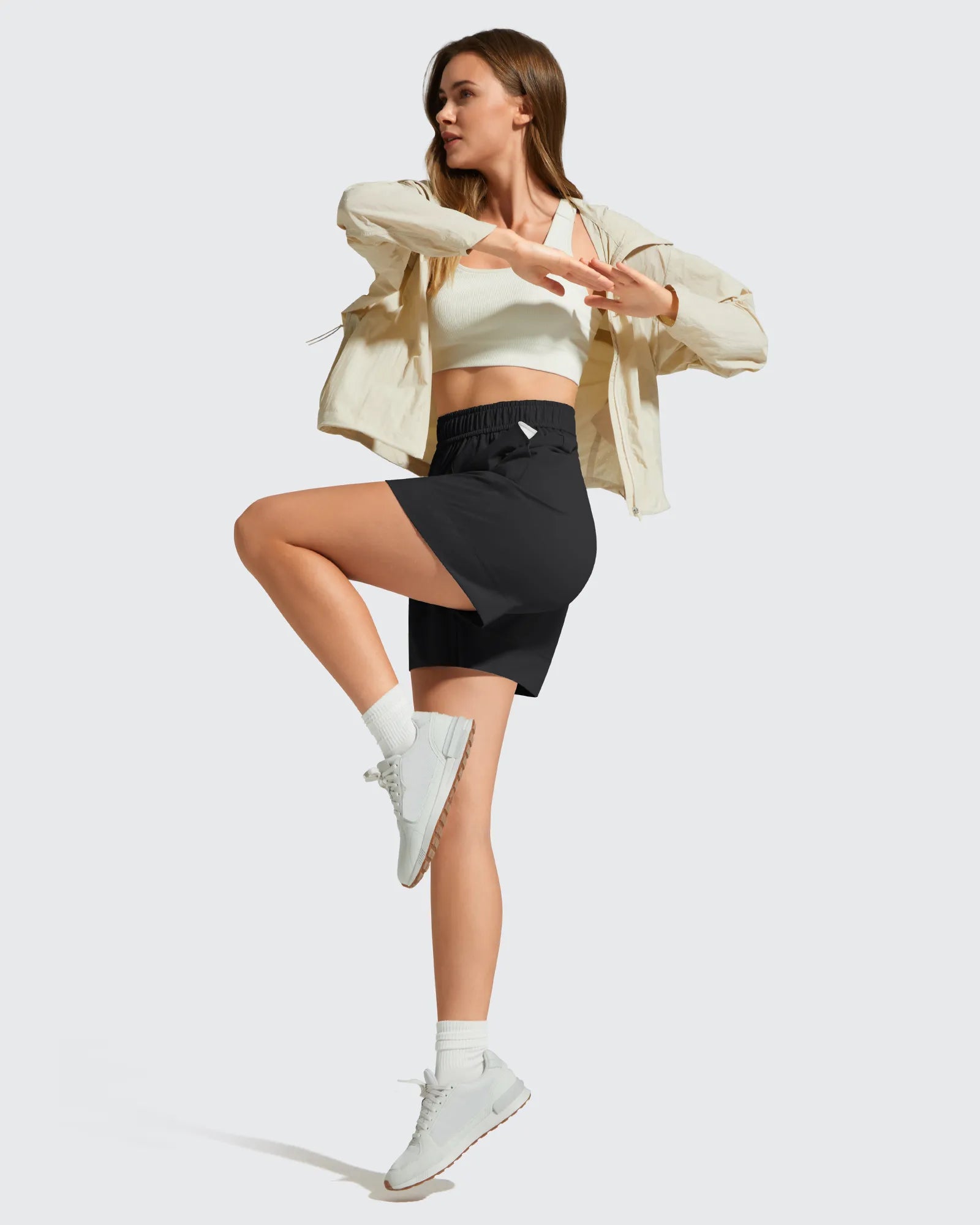 G4Free - Strowen Elastic Waist Wide Leg A Line Shorts 4'' -GF26E818A001F-XS