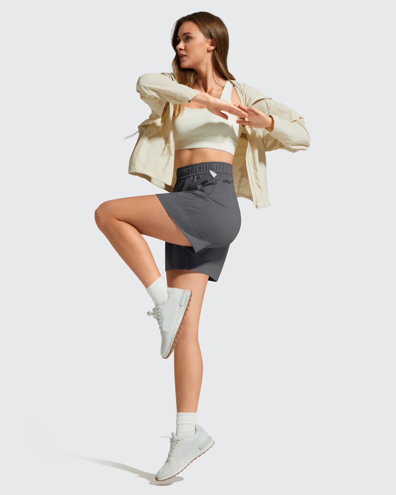 G4Free - Strowen Elastic Waist Wide Leg A Line Shorts 4'' -GF26E818A001F-XS