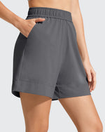 G4Free - Strowen Elastic Waist Wide Leg A Line Shorts 4'' -GF26E818C001F-XS