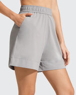 G4Free - Strowen Elastic Waist Wide Leg A Line Shorts 4'' -GF26E818C008F-XS
