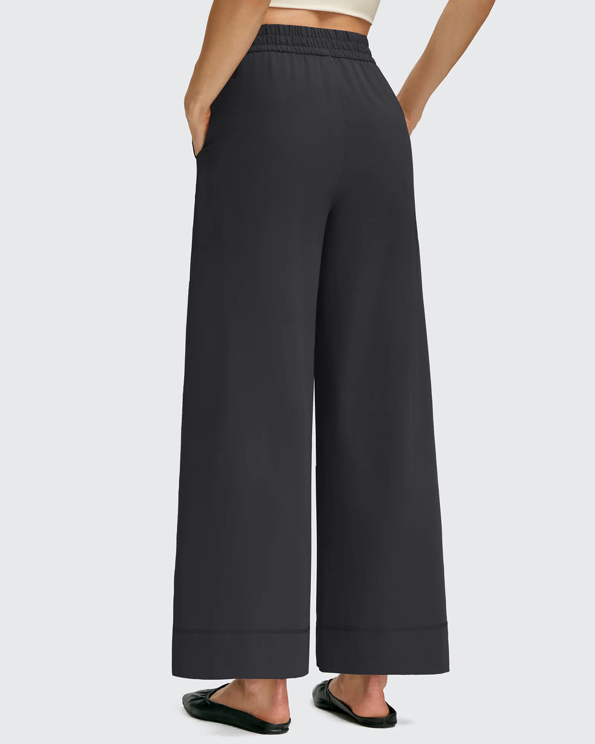 G4Free - Strowen Lightweight Ankle Splits Wide Leg Ankle Pants -GF25J608AA-S