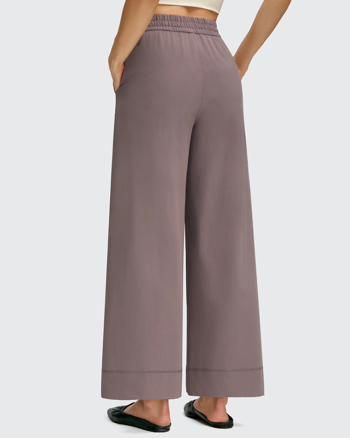 G4Free - Strowen Lightweight Ankle Splits Wide Leg Ankle Pants -GF25J608AA-S