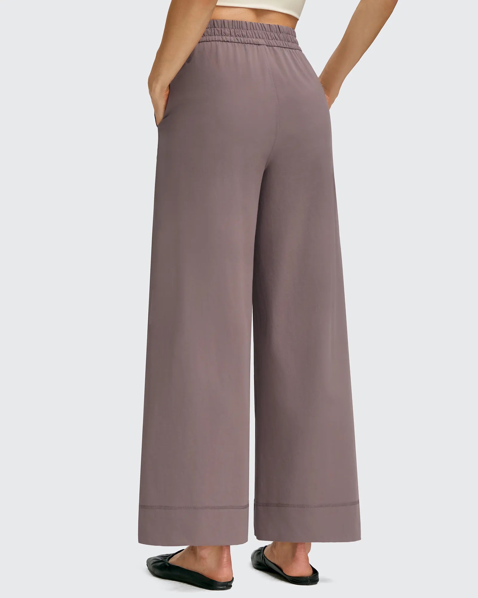 G4Free - Strowen Lightweight Ankle Splits Wide Leg Ankle Pants -GF25J608AA-S