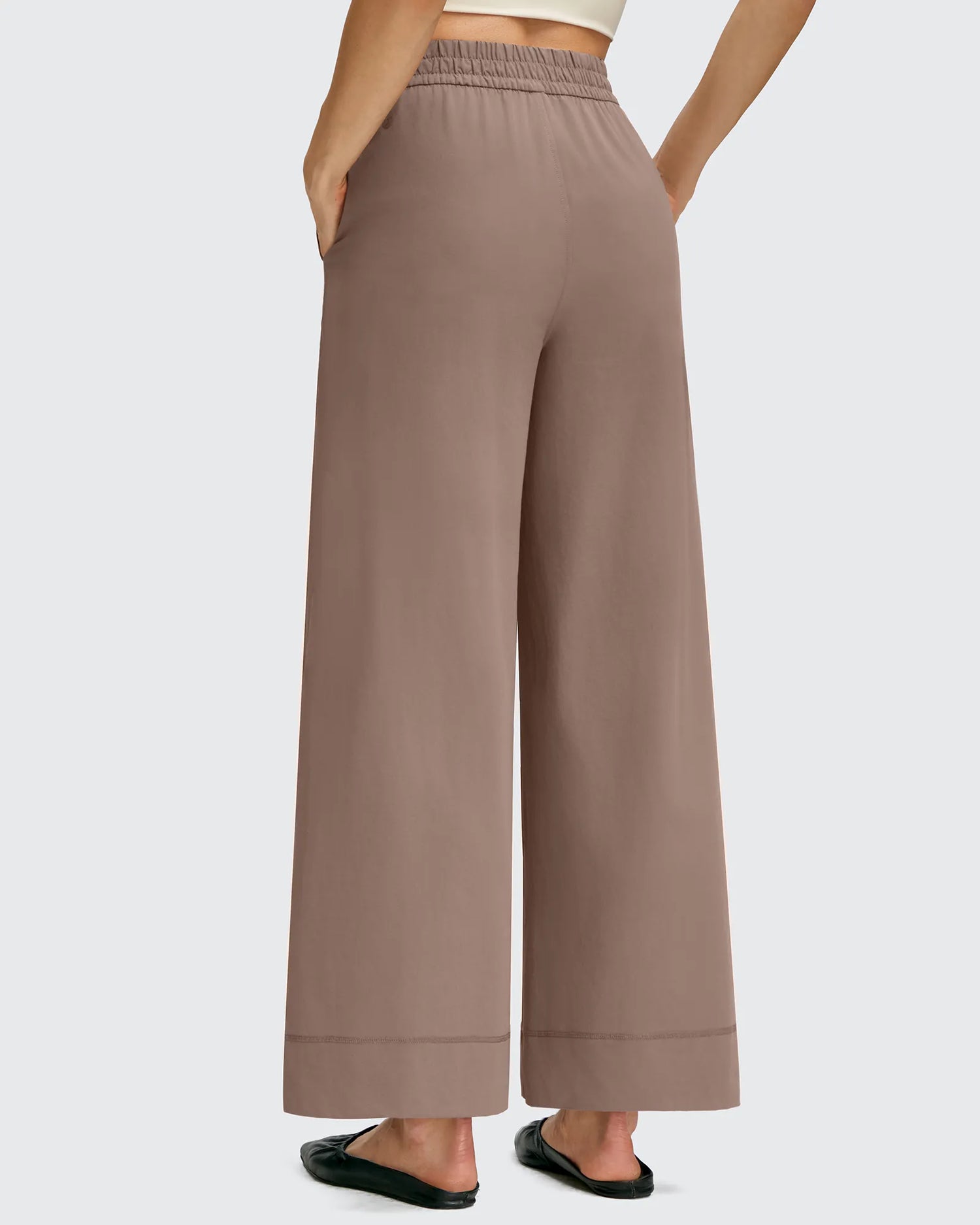 G4Free - Strowen Lightweight Ankle Splits Wide Leg Ankle Pants -GF25J608AA-S