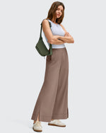 G4Free - Strowen Lightweight Ankle Splits Wide Leg Ankle Pants -GF25J608AA-S