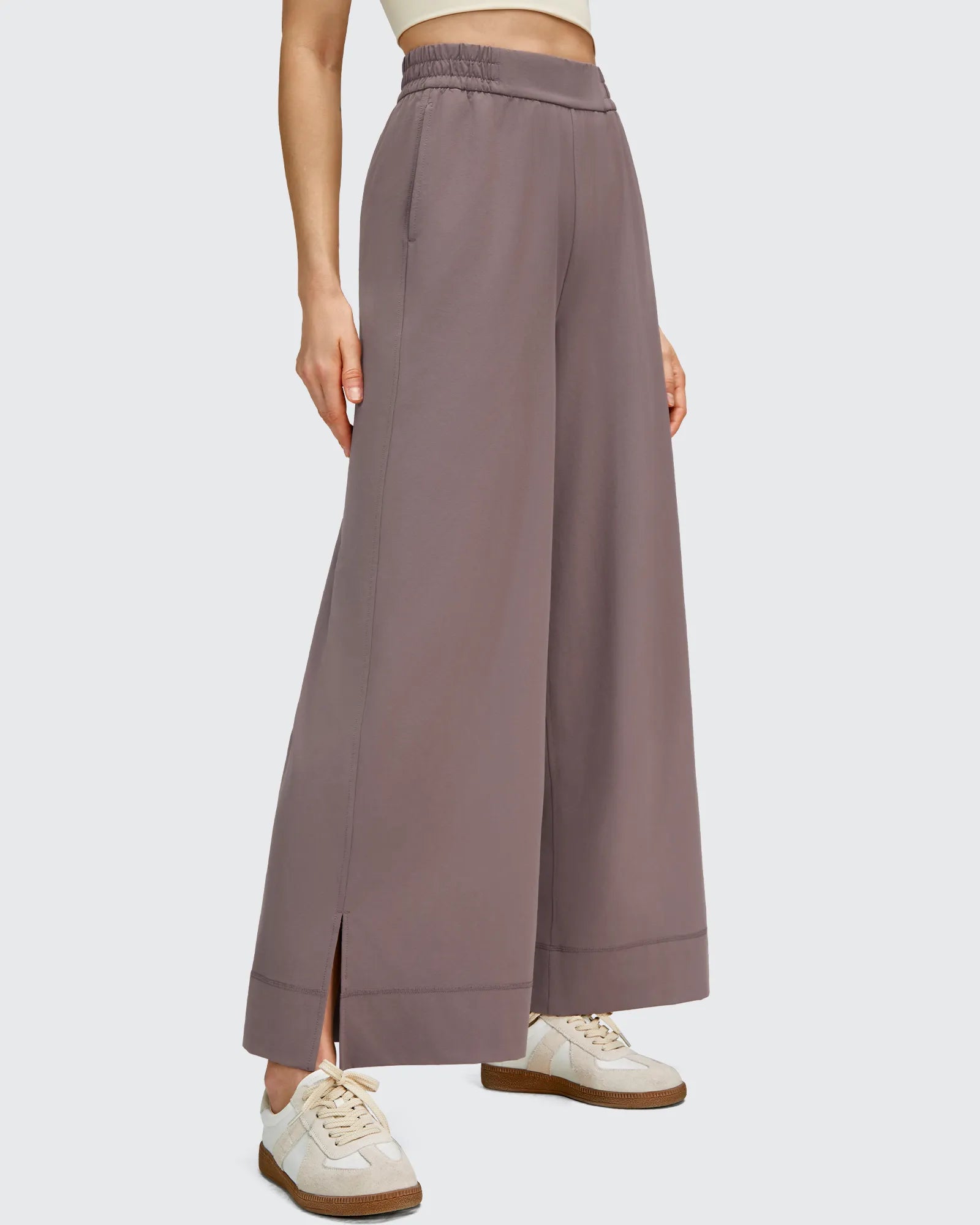 G4Free - Strowen Lightweight Ankle Splits Wide Leg Ankle Pants -GF25J608AA-S