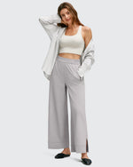 G4Free - Strowen Lightweight Ankle Splits Wide Leg Ankle Pants -GF25J608AA-S