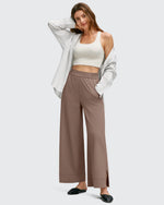 G4Free - Strowen Lightweight Ankle Splits Wide Leg Ankle Pants -GF25J608AA-S