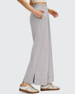 G4Free - Strowen Lightweight Ankle Splits Wide Leg Ankle Pants -GF25J608BA-S