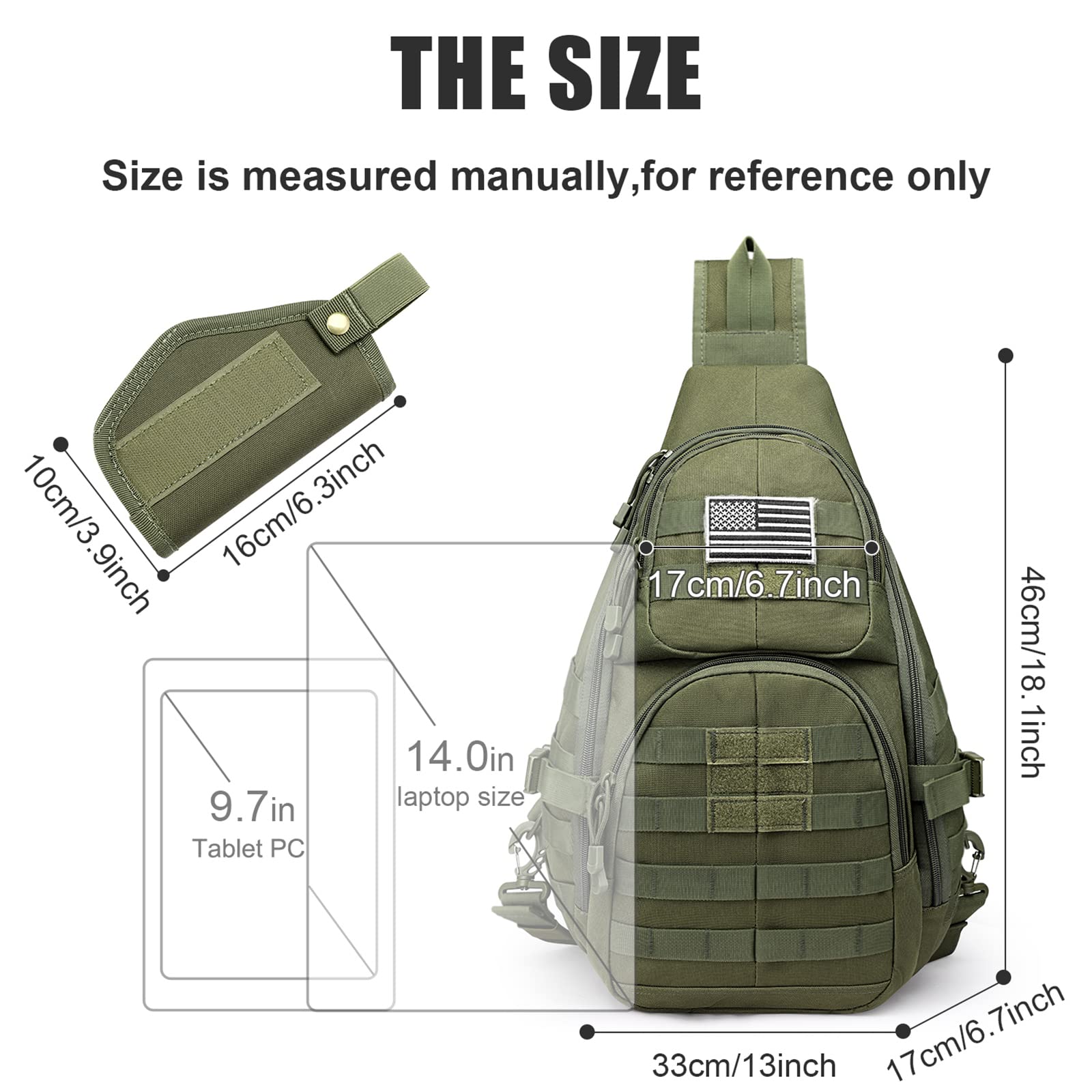 G4Free - Tactical CCW Sling Bag for Men with Holster -D02V760D