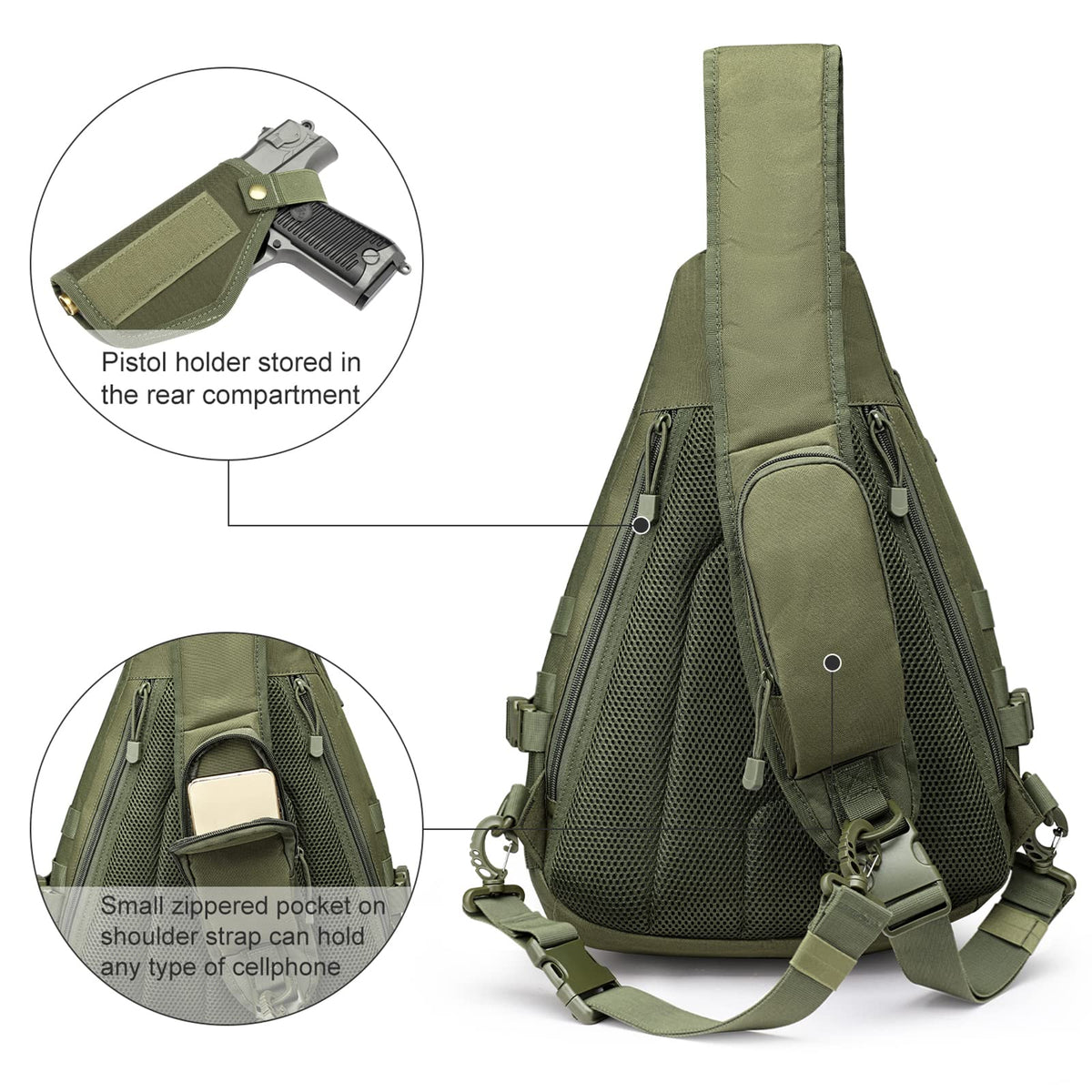 G4Free - Tactical CCW Sling Bag for Men with Holster -D02V760D