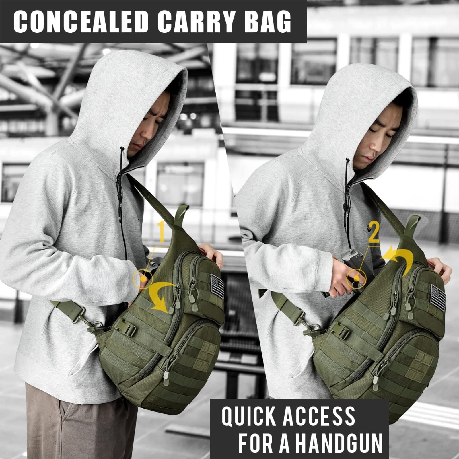G4Free - Tactical CCW Sling Bag for Men with Holster -D02V760D