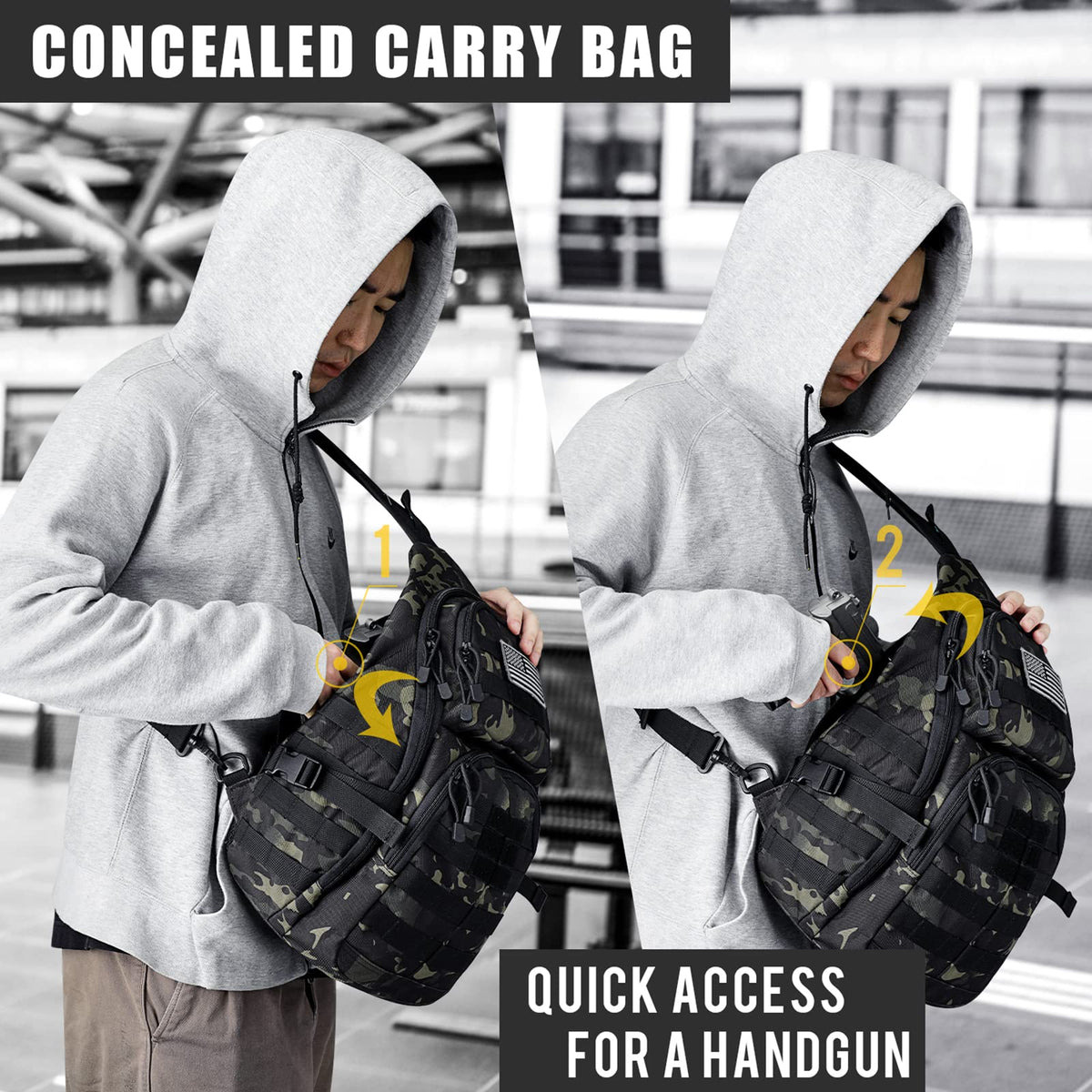 G4Free - Tactical CCW Sling Bag for Men with Holster -D02V760D