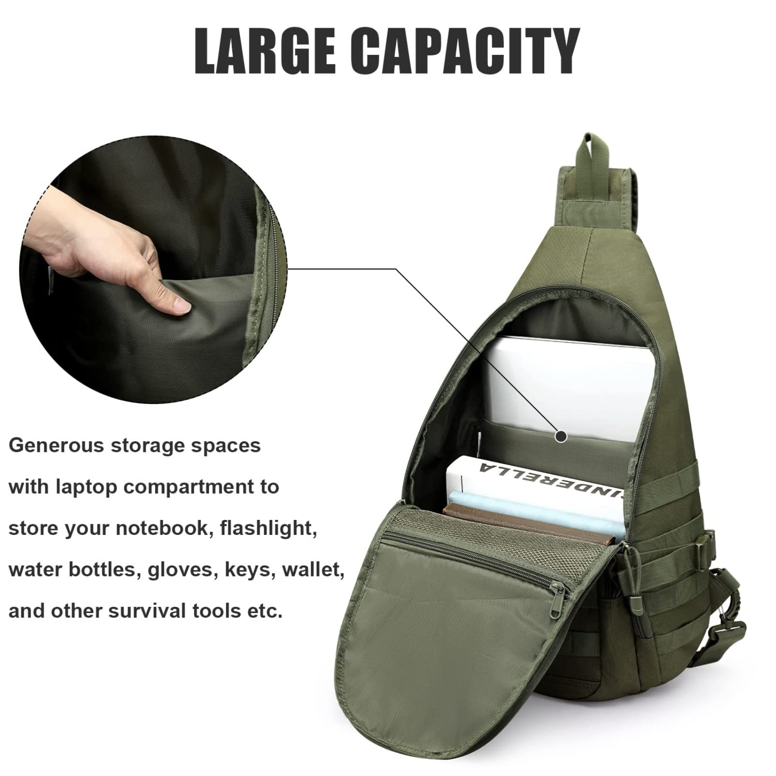 G4Free - Tactical CCW Sling Bag for Men with Holster -D02V760D
