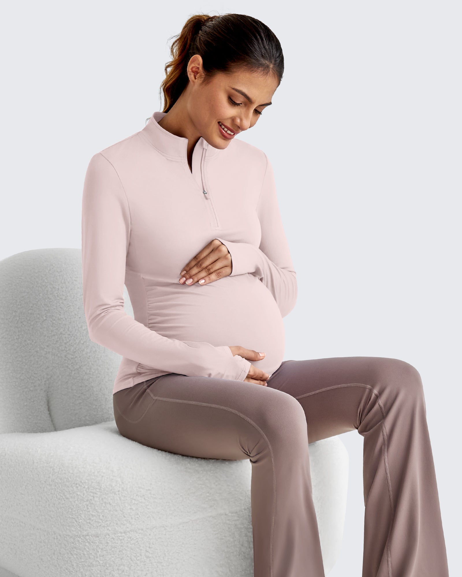 G4Free - UPF 50+ Half Zip Sun Maternity Shirts -GF25BY464BF-XS