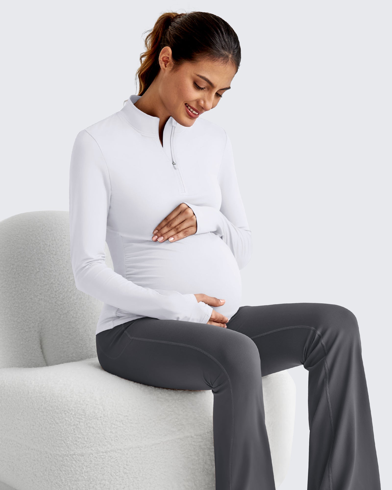 G4Free - UPF 50+ Half Zip Sun Maternity Shirts -GF25BY464BF-XS