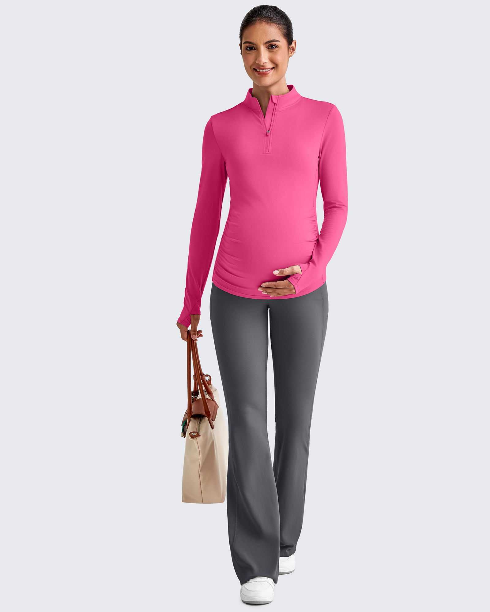 G4Free - UPF 50+ Half Zip Sun Maternity Shirts -GF25BY464BF-XS