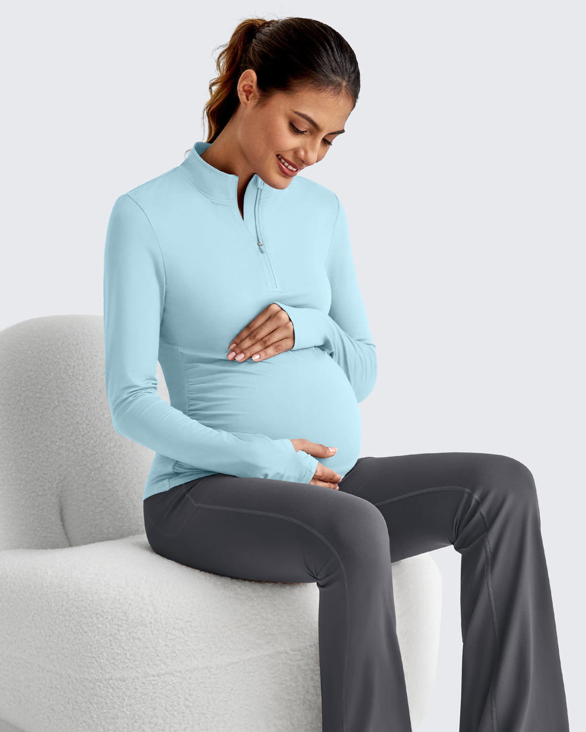 G4Free - UPF 50+ Half Zip Sun Maternity Shirts -GF25BY464BF-XS