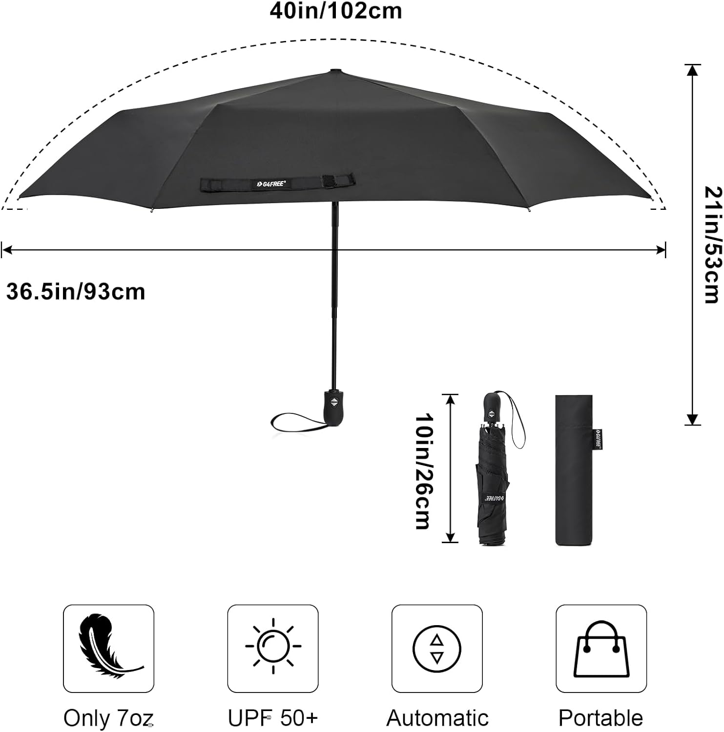 G4Free - UPF 50+ Ultralight Mini Umbrella Auto Open/Close -TN23A263J