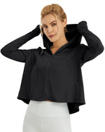 G4Free - UV Sun Crop Zip Hoodie Long Sleeve -GF21B010AA-S