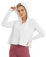 G4Free - UV Sun Crop Zip Hoodie Long Sleeve -GF21B010BA-S