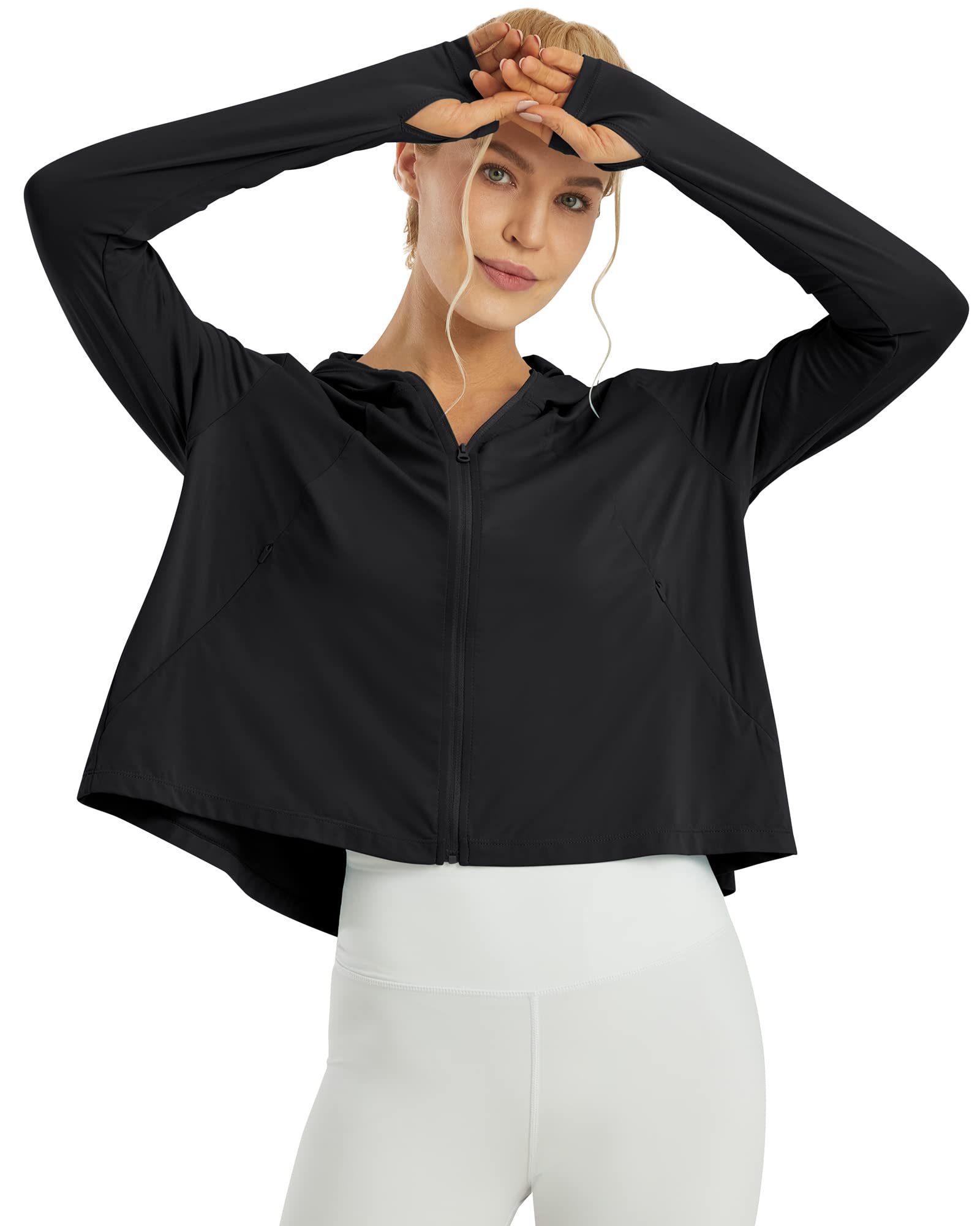 G4Free - UV Sun Crop Zip Hoodie Long Sleeve -GF21B010CA-S
