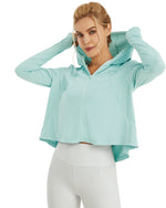 G4Free - UV Sun Crop Zip Hoodie Long Sleeve -GF21B010CA-S