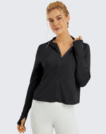 G4Free - UV Sun Crop Zip Hoodie Long Sleeve -GF21B010CA-S