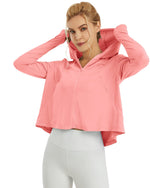 G4Free - UV Sun Crop Zip Hoodie Long Sleeve -GF21B010FA-S