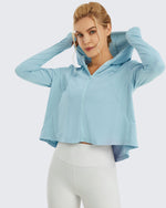 G4Free - UV Sun Crop Zip Hoodie Long Sleeve -GF21B010GA-S