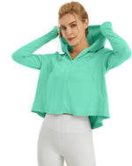 G4Free - UV Sun Crop Zip Hoodie Long Sleeve -GF21B010HA-S