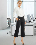 G4Free - Wide Leg High-Waisted Capri Work Pants 20'' -GF24J256AA-S