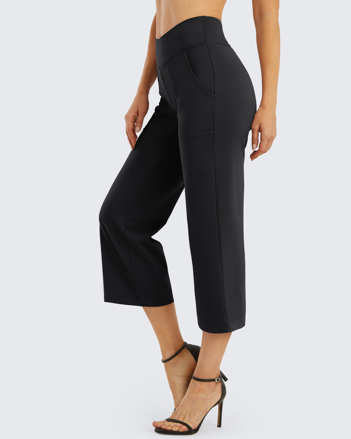 G4Free - Wide Leg High-Waisted Capri Work Pants 20'' -GF24J256AA-S