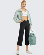 G4Free - Wide Leg High-Waisted Capri Work Pants 20'' -GF24J256AA-S