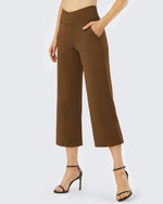 G4Free - Wide Leg High-Waisted Capri Work Pants 23 -GF21D016AA-S