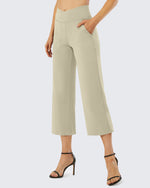 G4Free - Wide Leg High-Waisted Capri Work Pants 23 -GF21D016AA-S