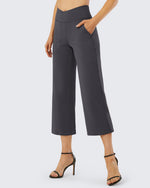 G4Free - Wide Leg High-Waisted Capri Work Pants 23 -GF21D016BA-S