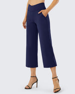 G4Free - Wide Leg High-Waisted Capri Work Pants 23 -GF21D016CA-S