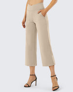 G4Free - Wide Leg High-Waisted Capri Work Pants 23 -GF21D016FA-S