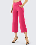 G4Free - Wide Leg High-Waisted Capri Work Pants 23 -GF21D016AA-S