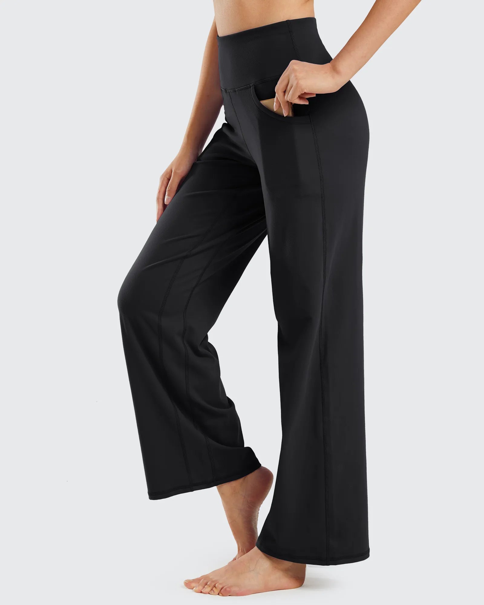 G4Free - Wide Leg Pants Woman Yoga Pants with Pockets Regular -PM20D06AG-XS