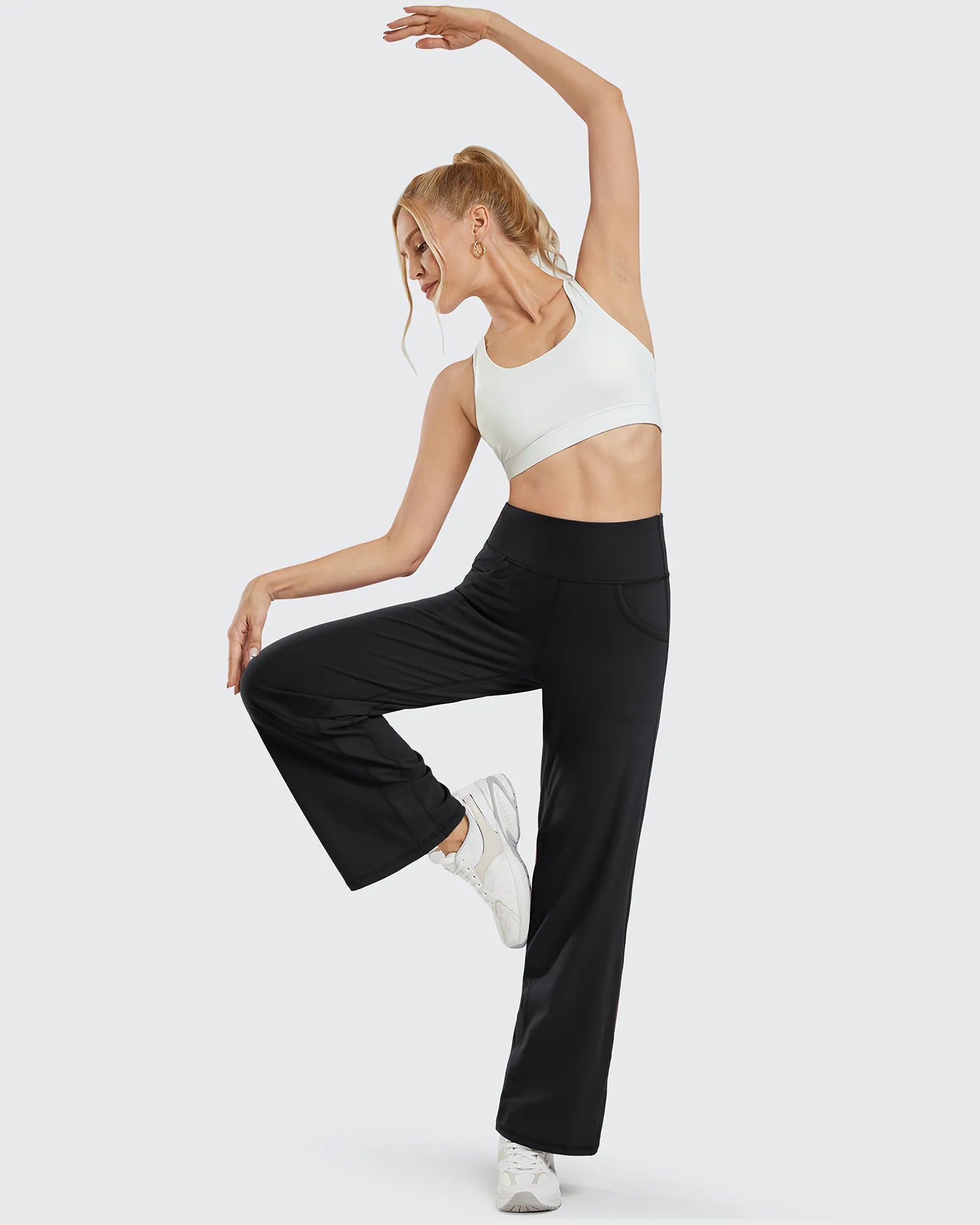 G4Free - Wide Leg Pants Woman Yoga Pants with Pockets Regular -PM20D06AG-XS