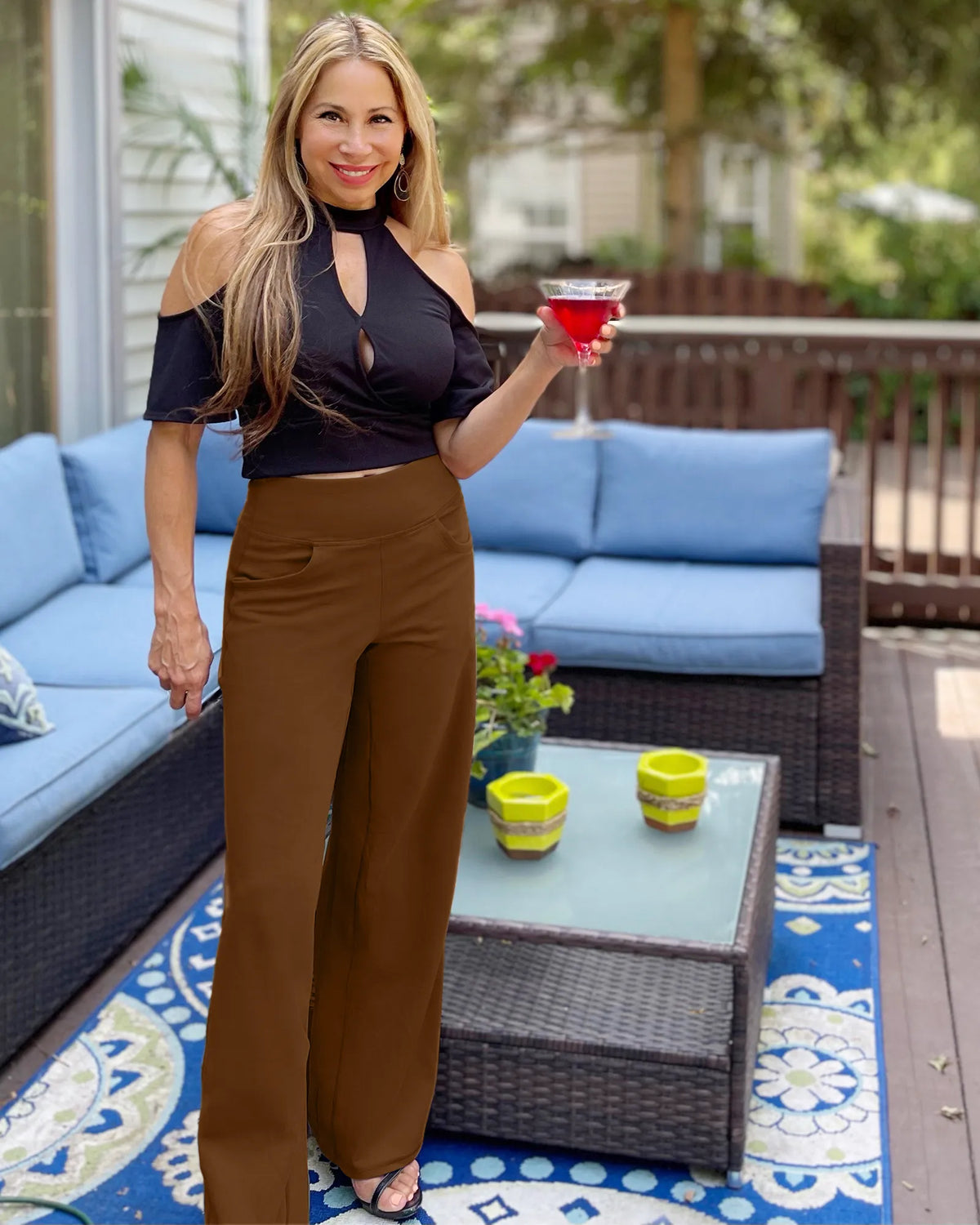 G4Free - Wide Leg Pants Woman Yoga Pants with Pockets Tall -PM23D152AA-S