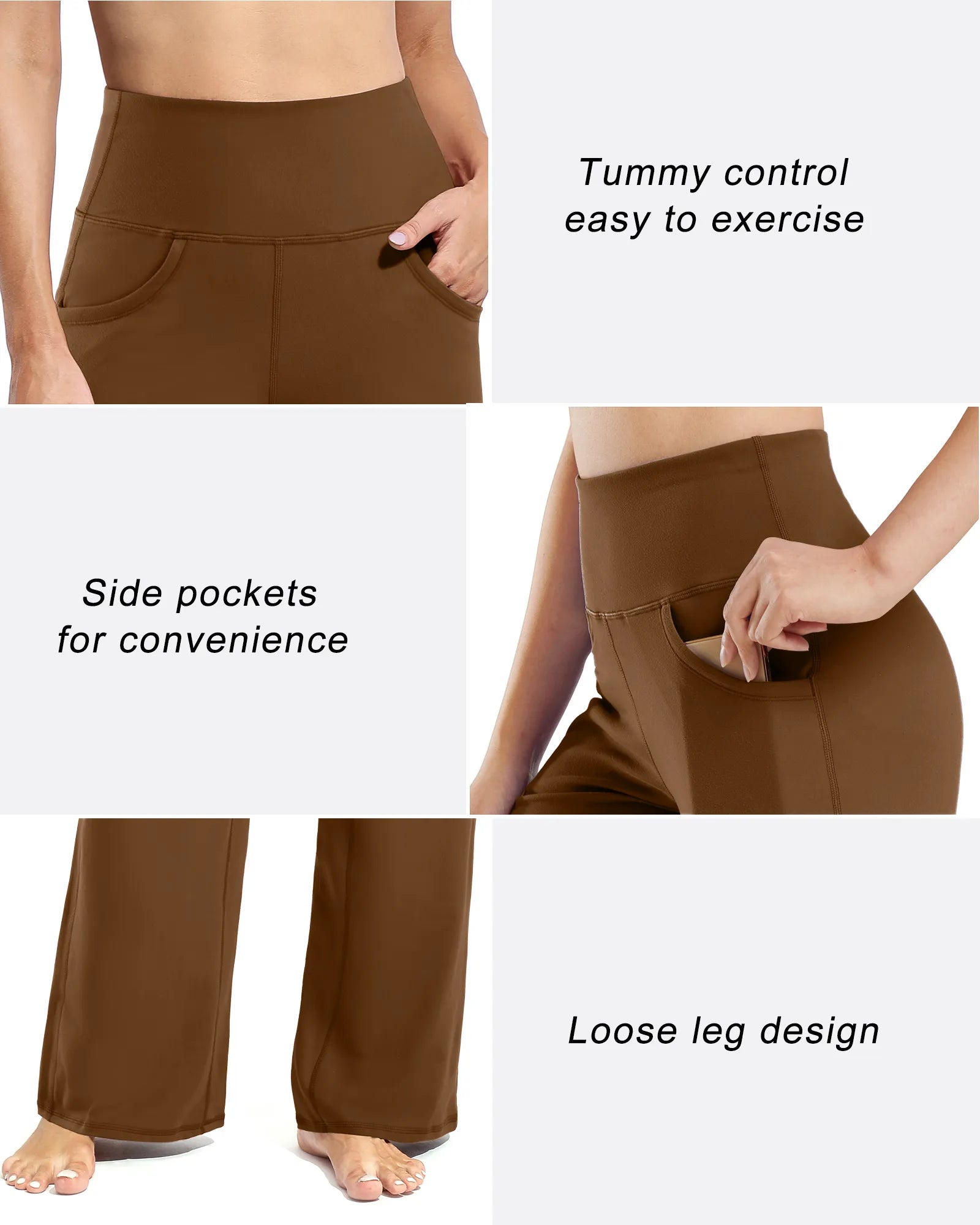 G4Free - Wide Leg Pants Woman Yoga Pants with Pockets Tall -PM23D152AA-S