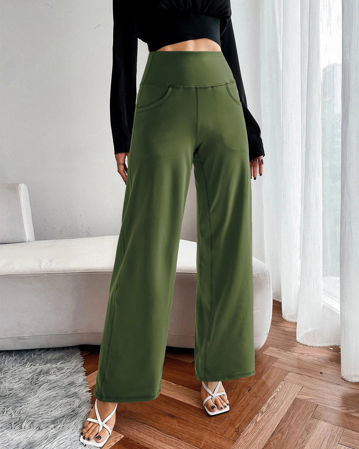 G4Free - Wide Leg Pants Woman Yoga Pants with Pockets Tall -PM23D152AA-S