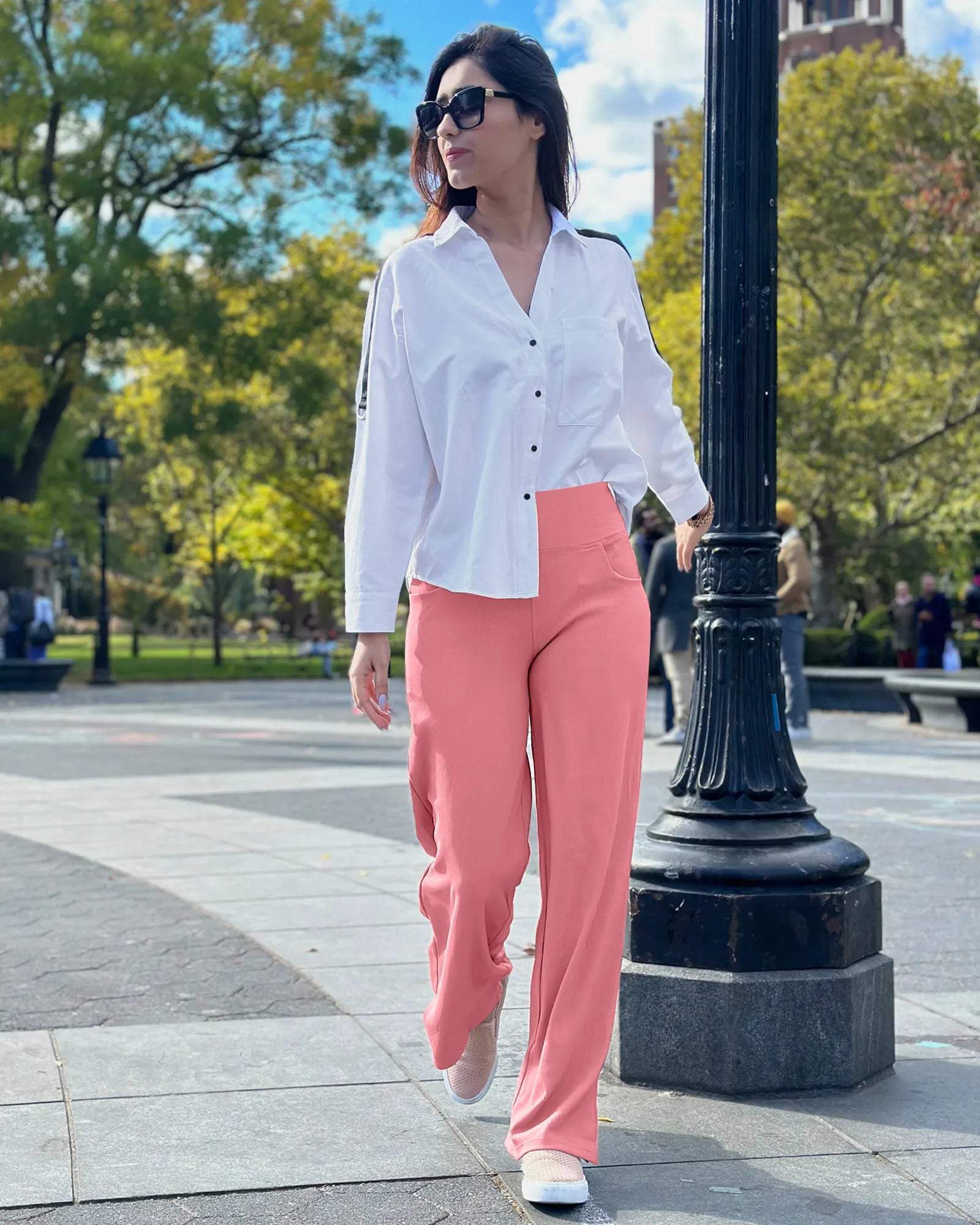 G4Free - Wide Leg Pants Woman Yoga Pants with Pockets Tall -PM23D152AA-S