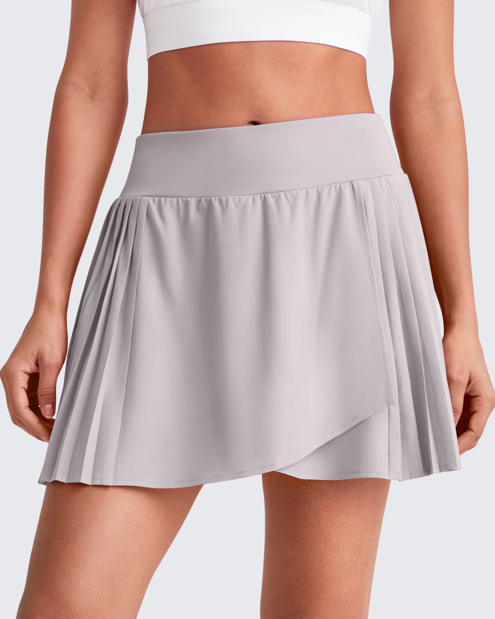 G4Free - Wrapped  Front Pleated Tennis A Line Skirts -GF25H410CA-S